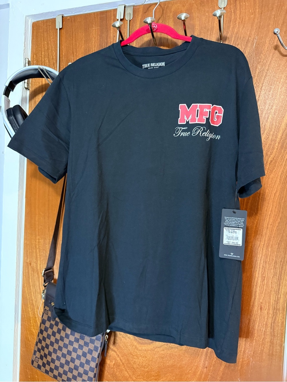 True Religion Black with Red MFG Logo